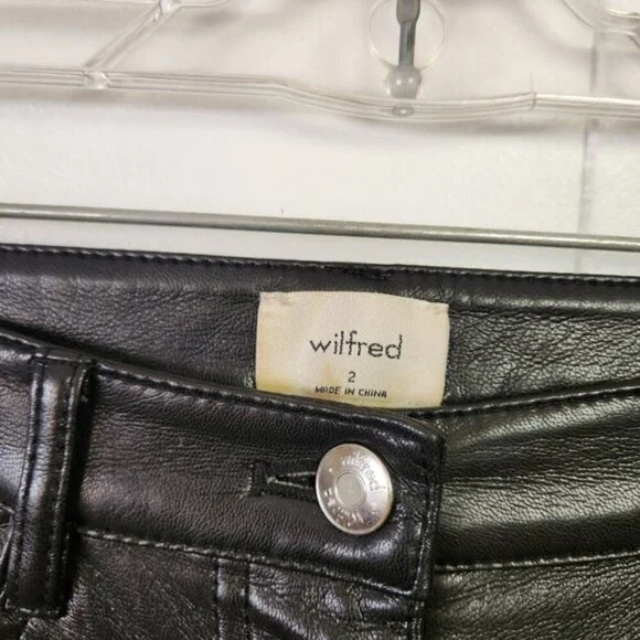 Aritzia Wilfred The Melina Pant Black Vegan Leather Straight Leg Pants High Rise - Picture 6 of 11